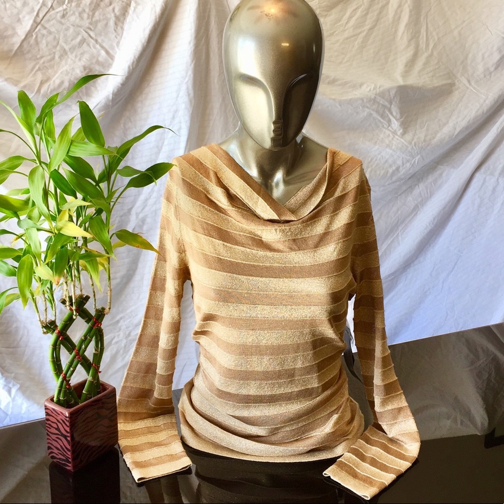 Jones New York, NWT, Medium Gold Shimmer Blouse
